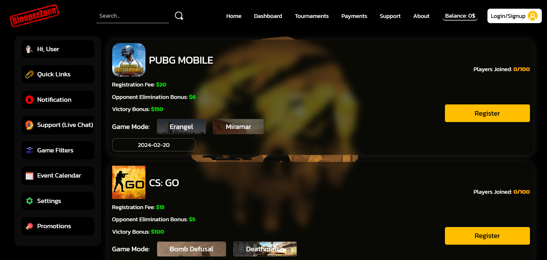 Esports Tournament Platform